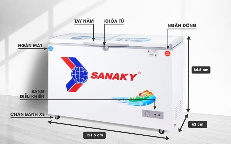 Tủ đông mát sanaky 270L vh-3699w1